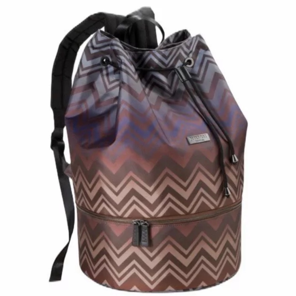 Missoni Zigzag Pattern Backpack - Brown And Black - image 1